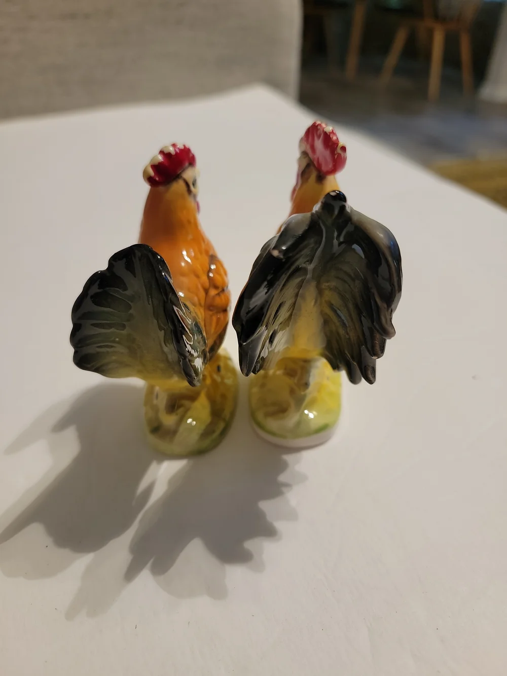 Vintage Set of Rooster and Hen Chicken Salt and Pepper Shakers Made In Japan